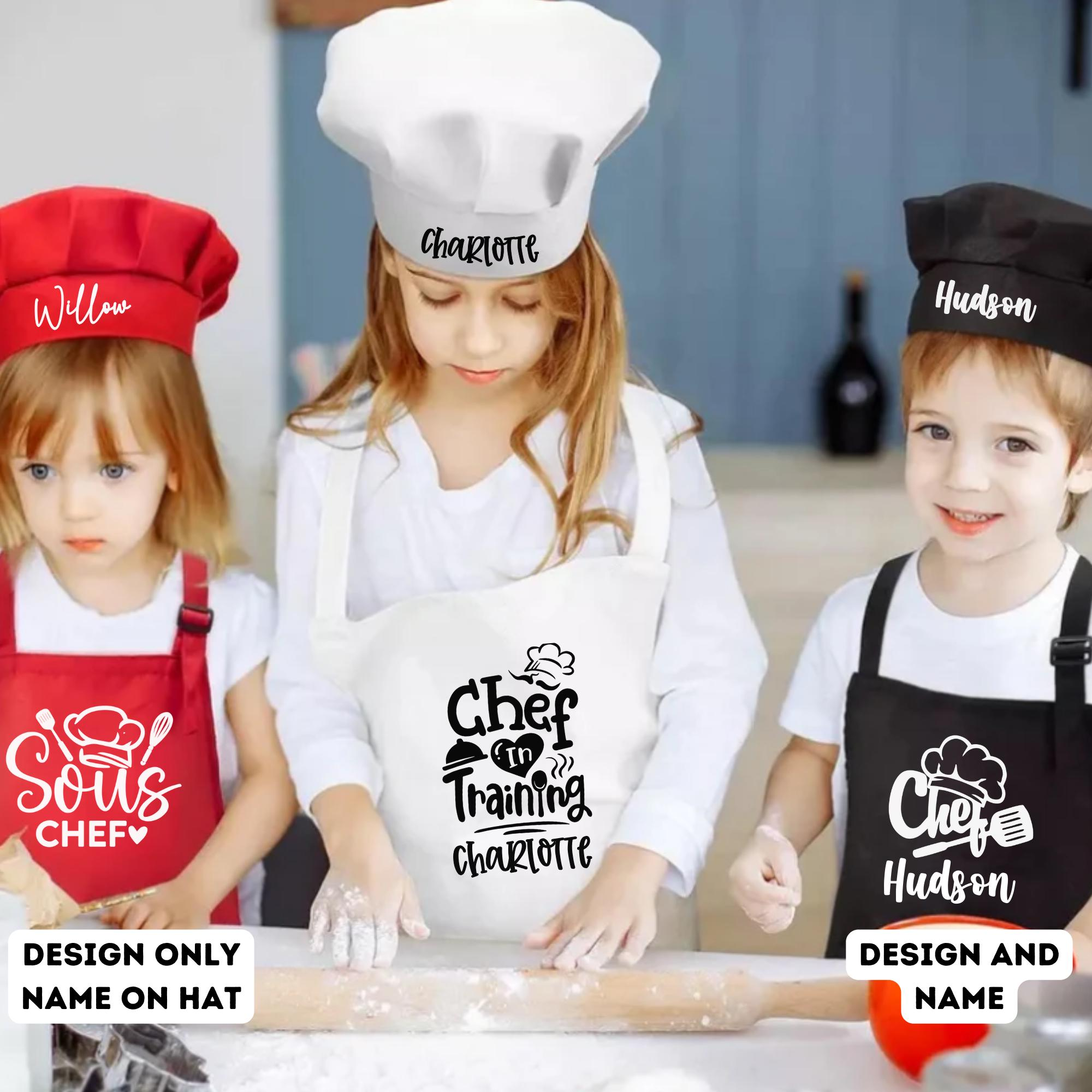Personalised Kids Apron & Chef Hat Set - Image 2